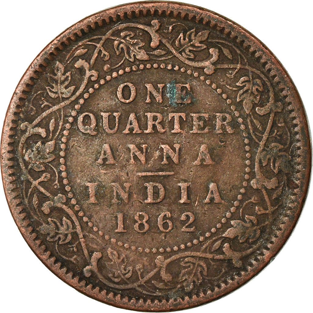 India - British | 1/4 Anna Coin | Queen Victoria | Km:467 | 1862 - 1876