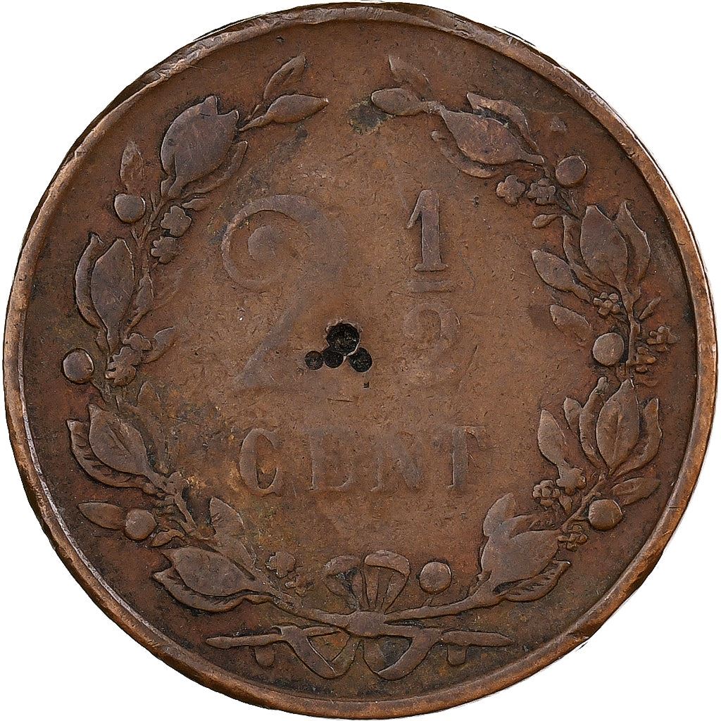 Nederlandene | 2,5 Cents Mønt | Løve | Km:108 | 1877 - 1898