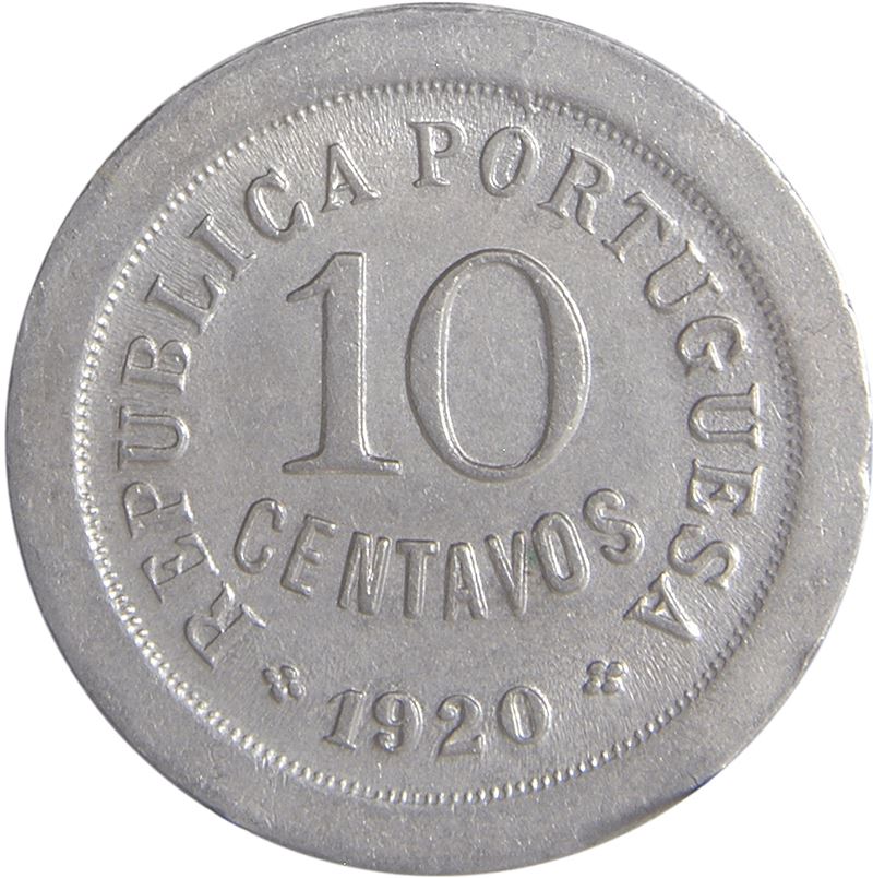 Portugal 10 Centavos Coin | KM570 | 1920 - 1921