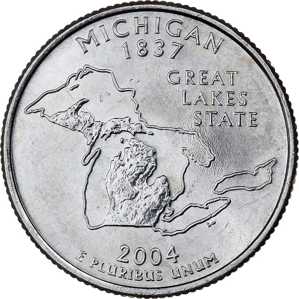 United States | 1/4 Dollar Coin | Michigan | Km:355 | 2004