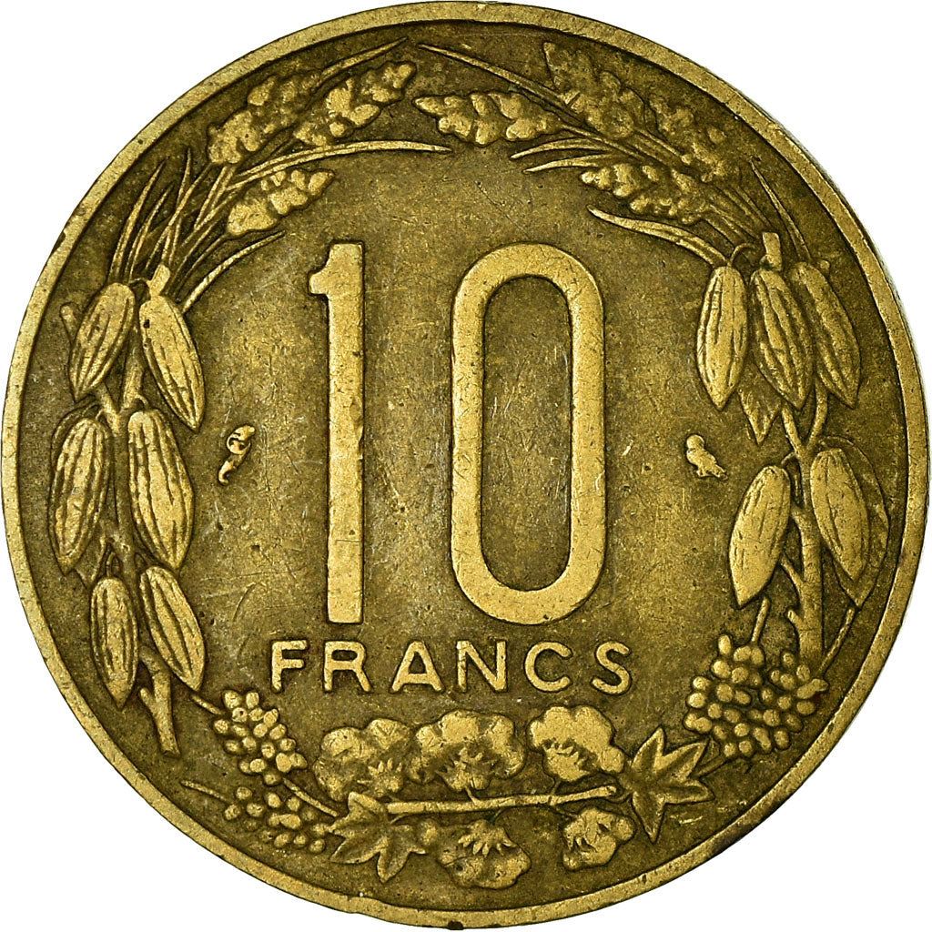 Central African States | 10 Francs Cfa Coin | Antelope | Crops | Km:2 | 1961 - 1962