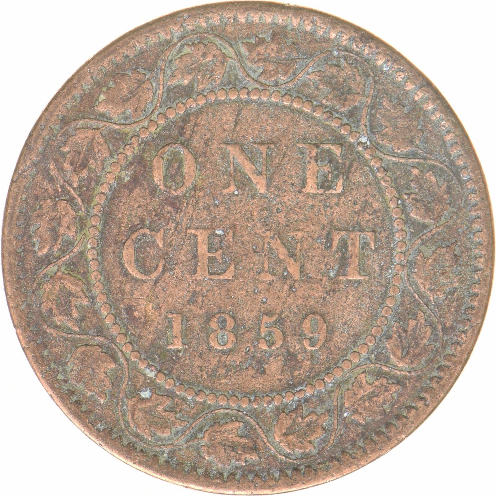 Canada | 1 Cent munt | Krans | Victoria | Brons | KM:1 | 1858-1859