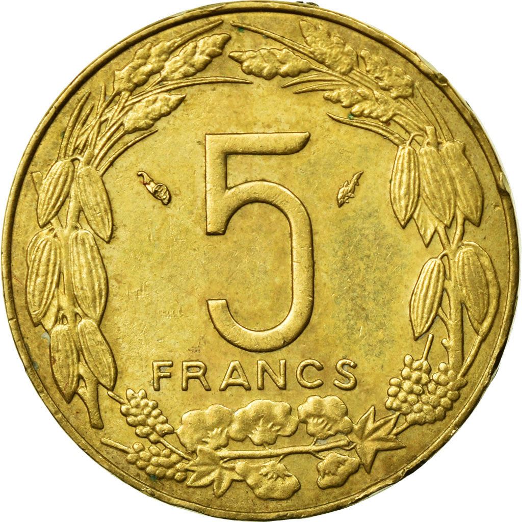 Central African States | 5 Francs Cfa Coin | Antelope | Crops | Km:7 | 1973 - 2003