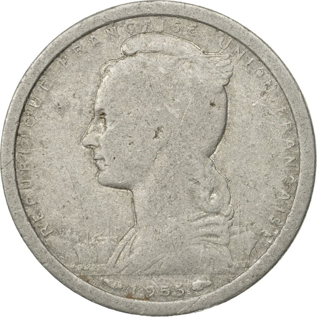 French West Africa | 1 Franc Coin | Marianne | Gazelle | Maize | Km:3 | 1948 - 1955