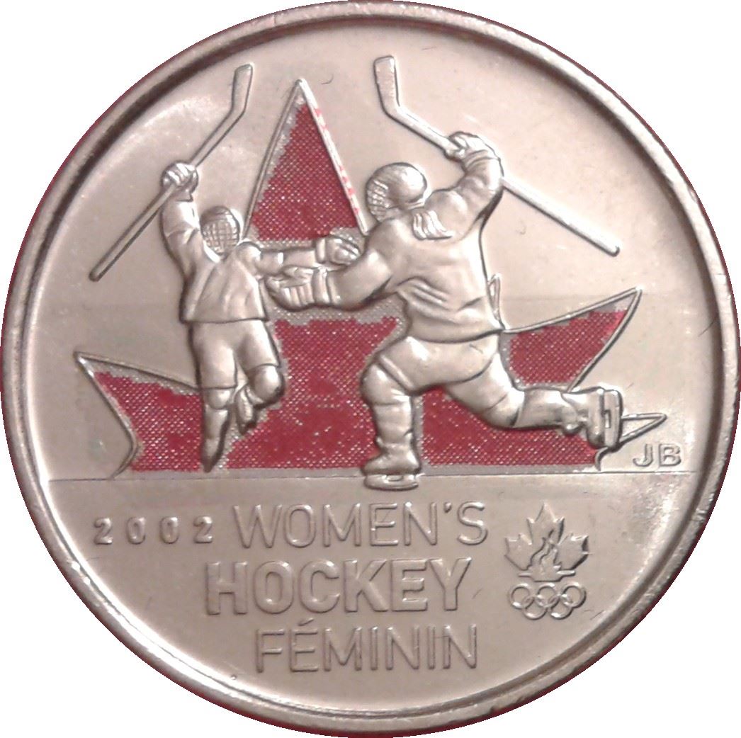 Canada 25 Cents Coin | Queen Elizabeth II | Women Ice Hockey | Olympics | KM1064a | 2009