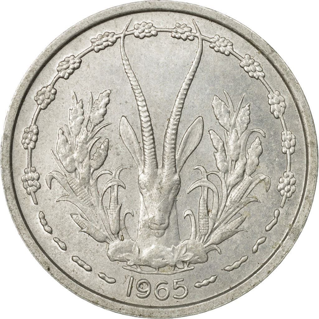 Western African States | 1 Franc Cfa Coin | Emblem of Central Bank | Gazelle | Km:3.1-3 | 1961 - 1975