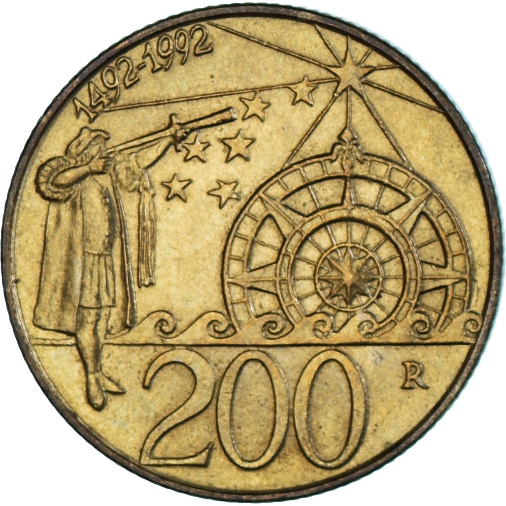 San Marino | 200 Lire Coin | Discovery of America | Km:285 | 1992