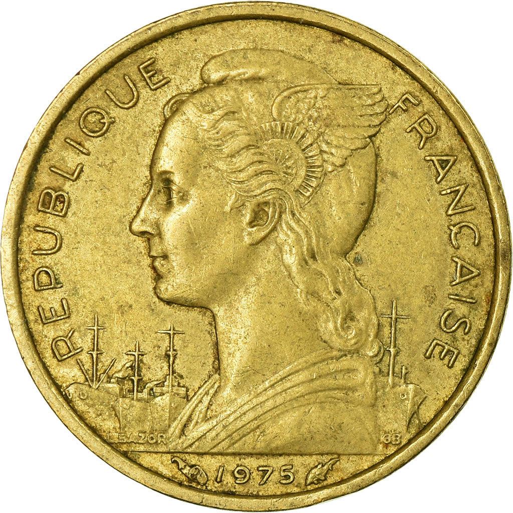 Afars and Issas | 10 Francs Coin | Marianne | Dhow | Ocean Liner | Km:17 | 1969 - 1975