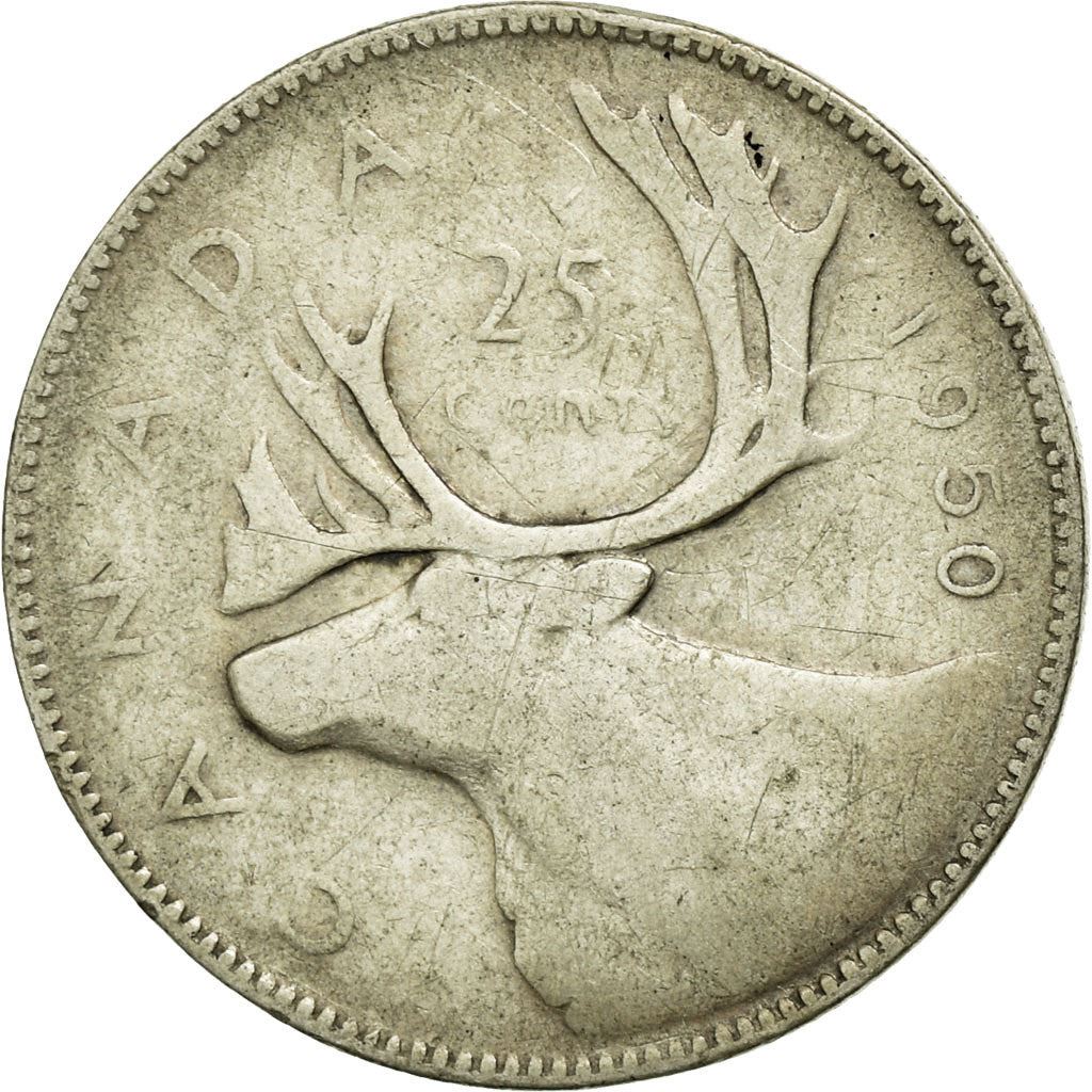 Canada | 25 Cents Coin | Silver | KM:44 | 1948-1952