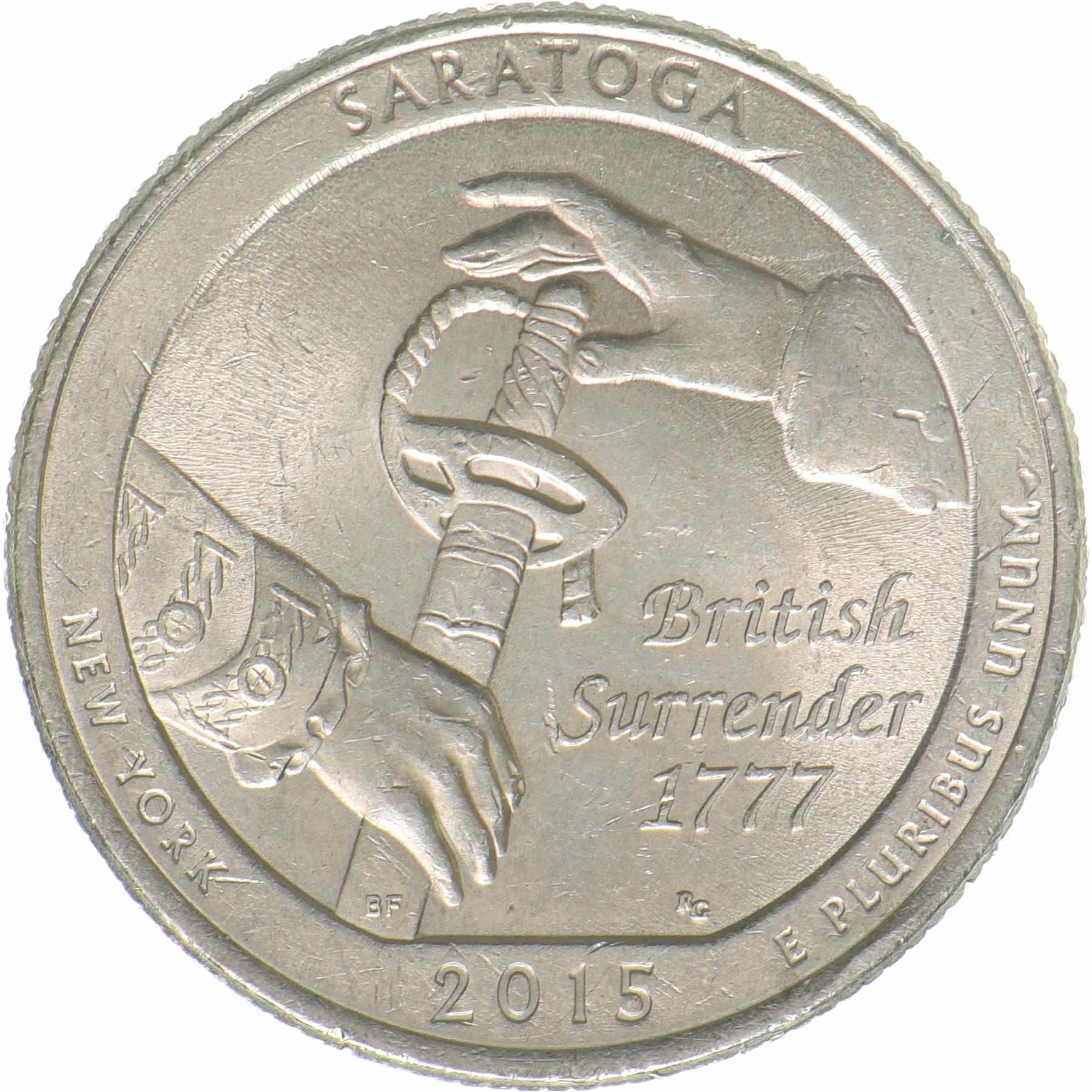 United States | 1/4 Dollar Coin | Saratoga National Historical Park | KM:601 | 2015