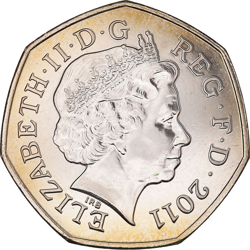 United Kingdom 50 Pence Coin | Elizabeth II 4th portrait | Football | 2011