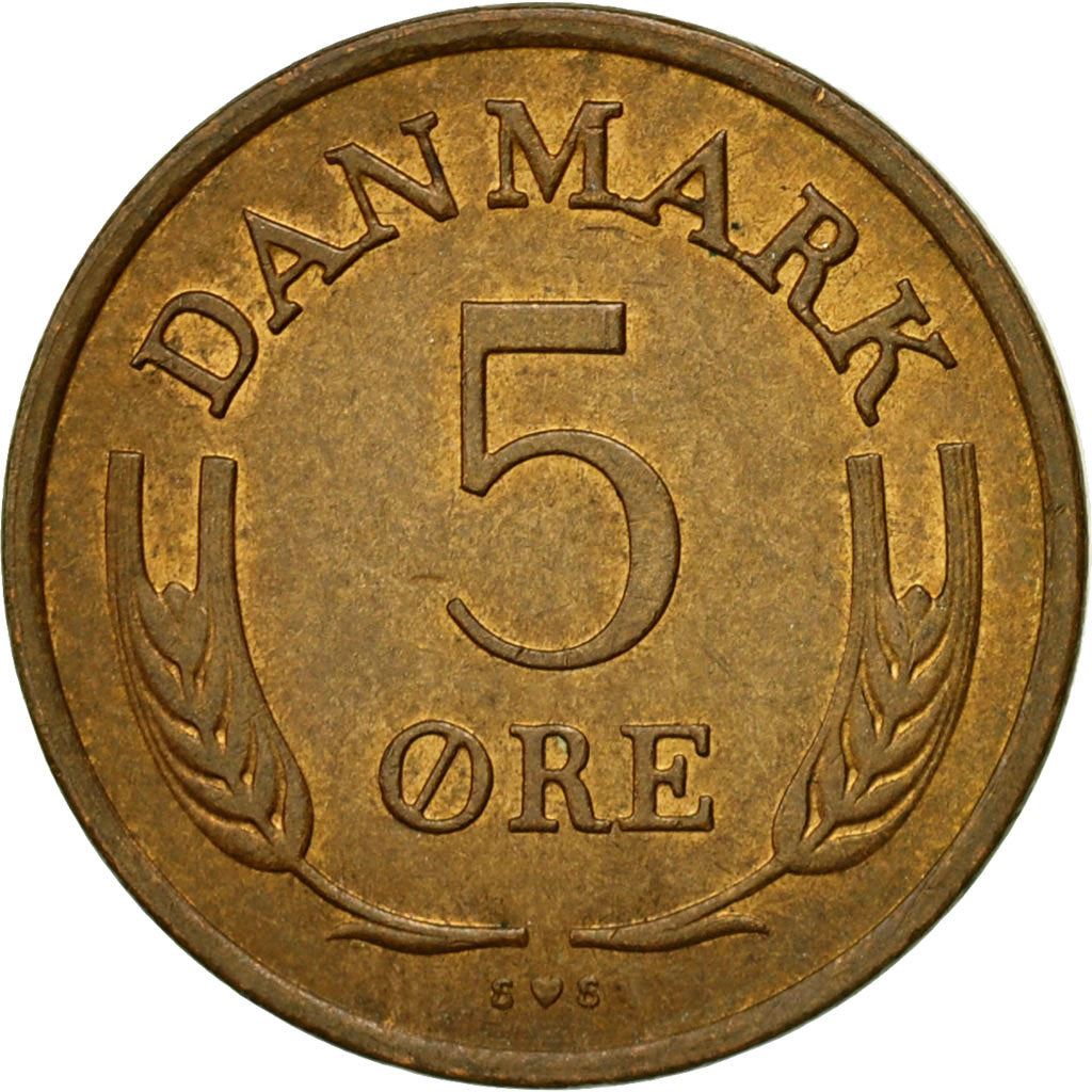 Denmark | 5 Ore Coin | Monogram | Km:848 | 1960 - 1972