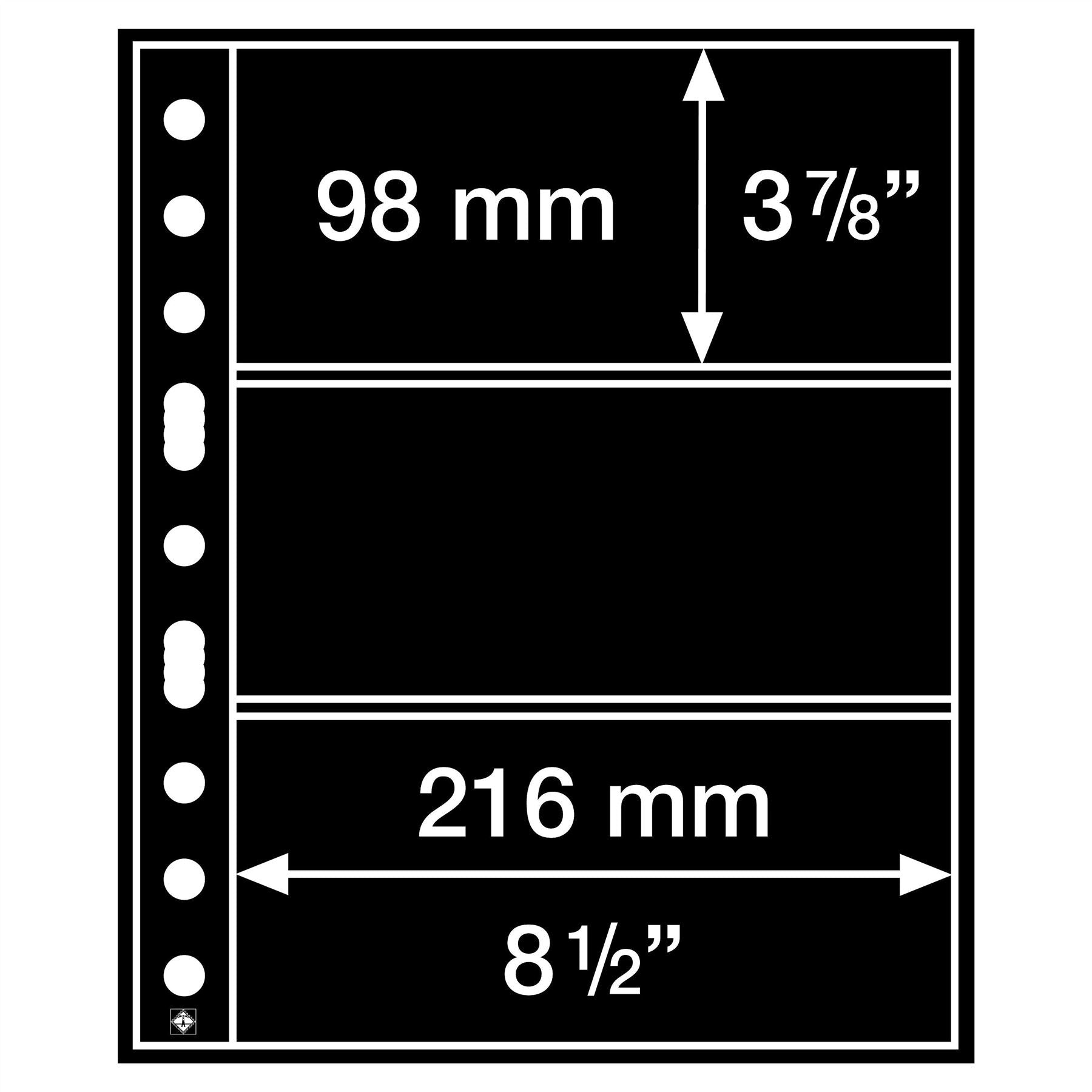 GRANDE Pocket Sheets for Ring Binders | Packs of 5 | Different Pocket Configurations | 2 Colors Available