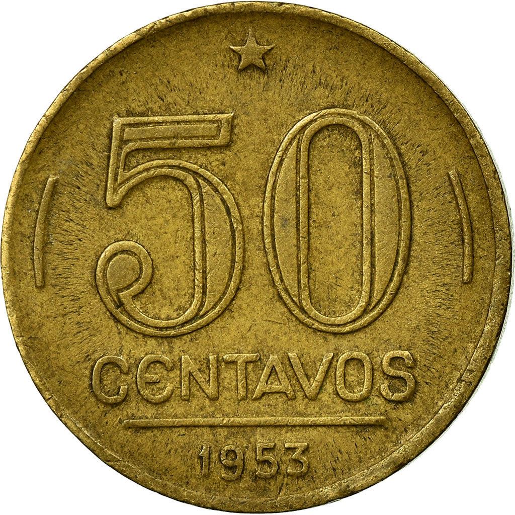 Brazil | 50 Centavos Coin | Eurico Gaspar Dutra | Km:563 | 1948 - 1956