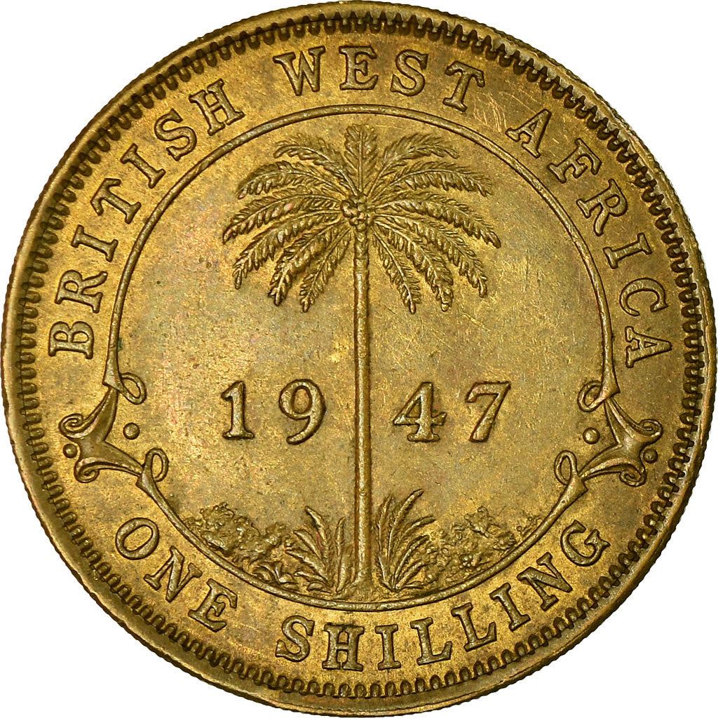 British West Africa | 1 Shilling Coin | Wreath | George VI | Km:23 | 1938 - 1947