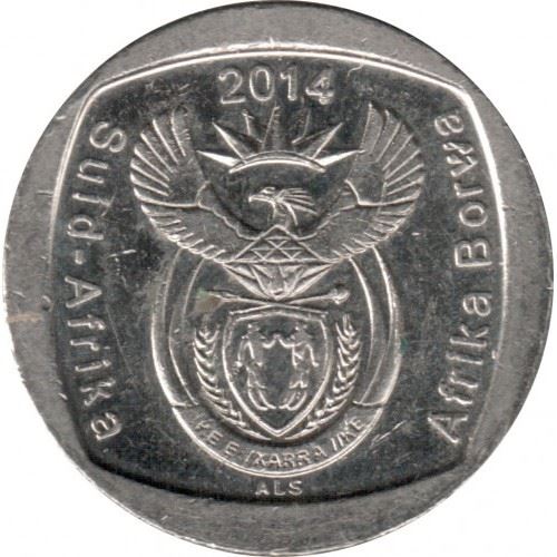 South Africa | 1 Rand Coin | Animals | Springbok | Antelope | Km:272.1 | 2014
