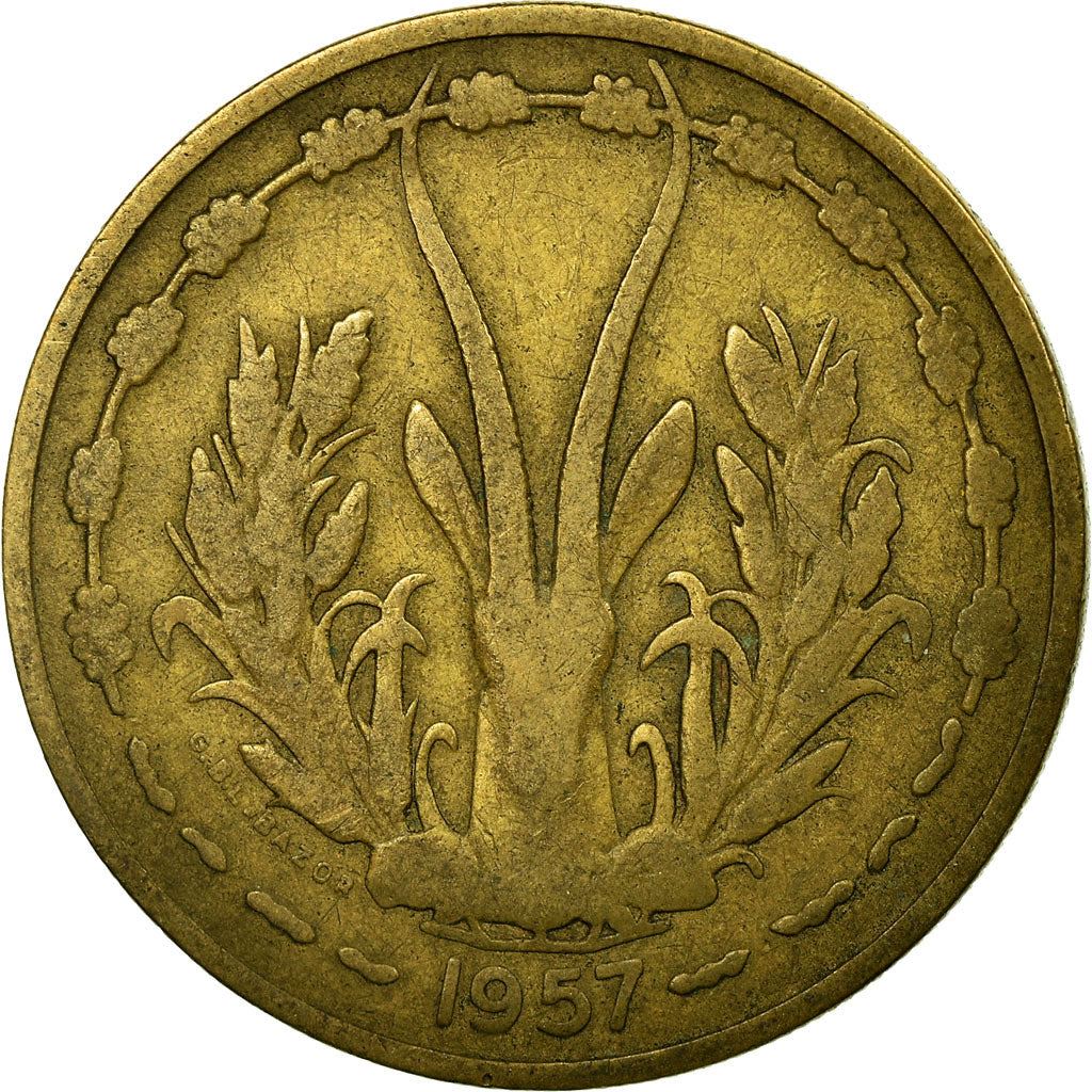 French West Africa | 25 Francs Togo Coin | Sawfish | Gazelle | Maize | Km:9 | 1957