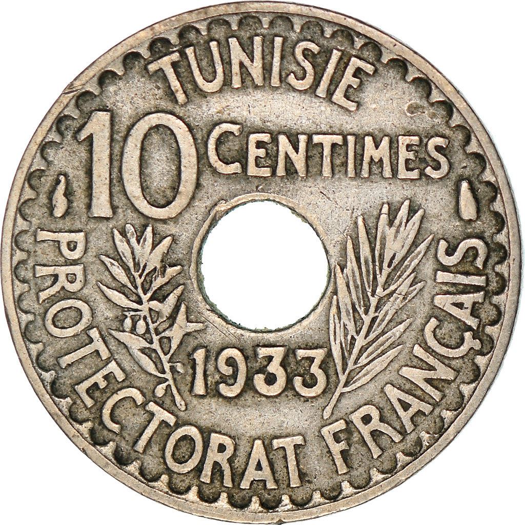 Tunisia | 10 Centimes Coin | Ahmad II | KM:259 | 1931 - 1938
