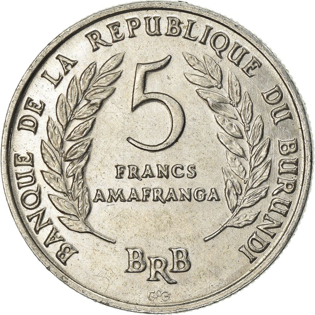 Burundi | 5 Francs Coin | Wreath | Km:16 | 1967 - 1971