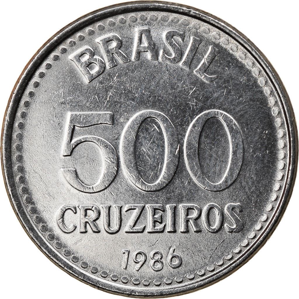 Brazil | 500 Cruzeiros Coin | Star | Km:597 | 1985 - 1986