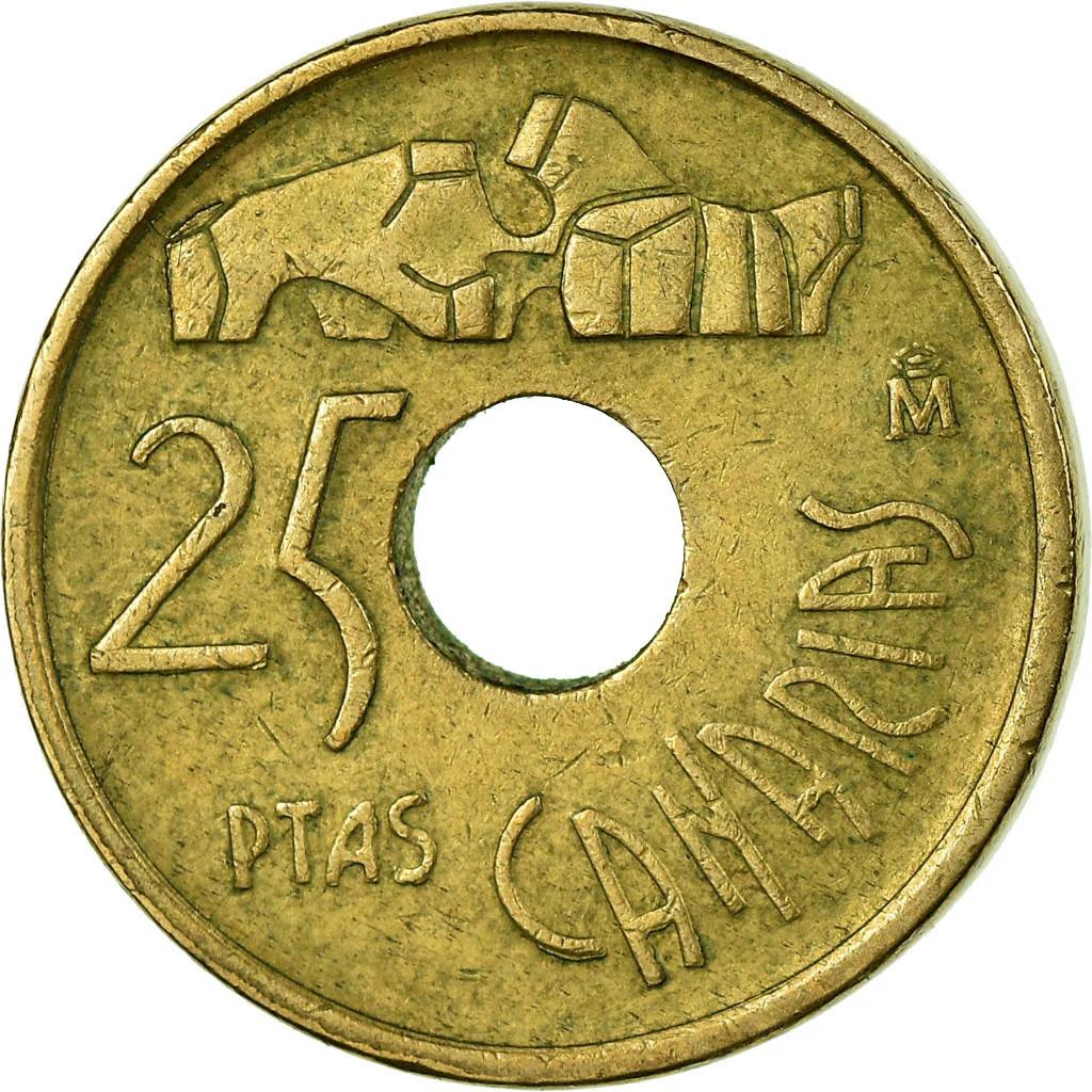 Spain 25 Pesetas Canary Islands Coin KM933 1994