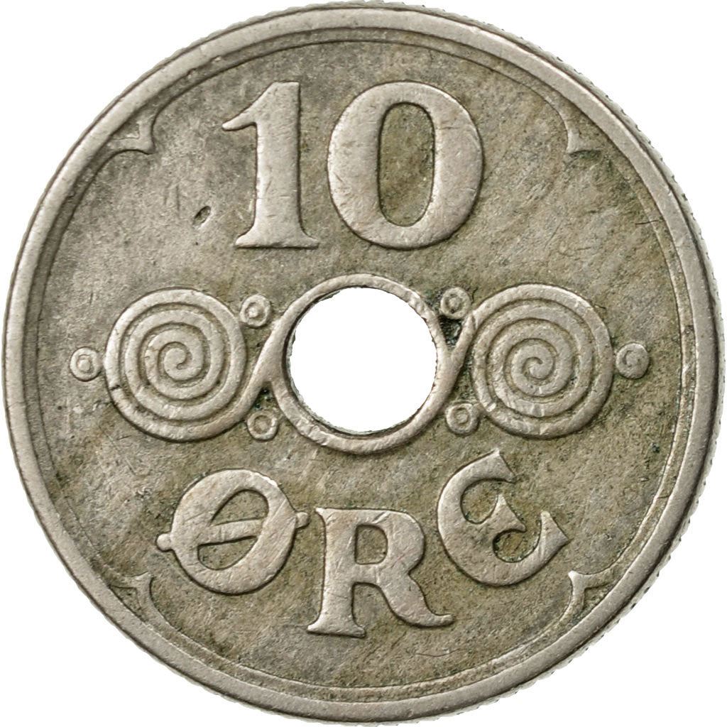 Denmark | 10 Ore Coin | Monogram | Km:822 | 1924 - 1947