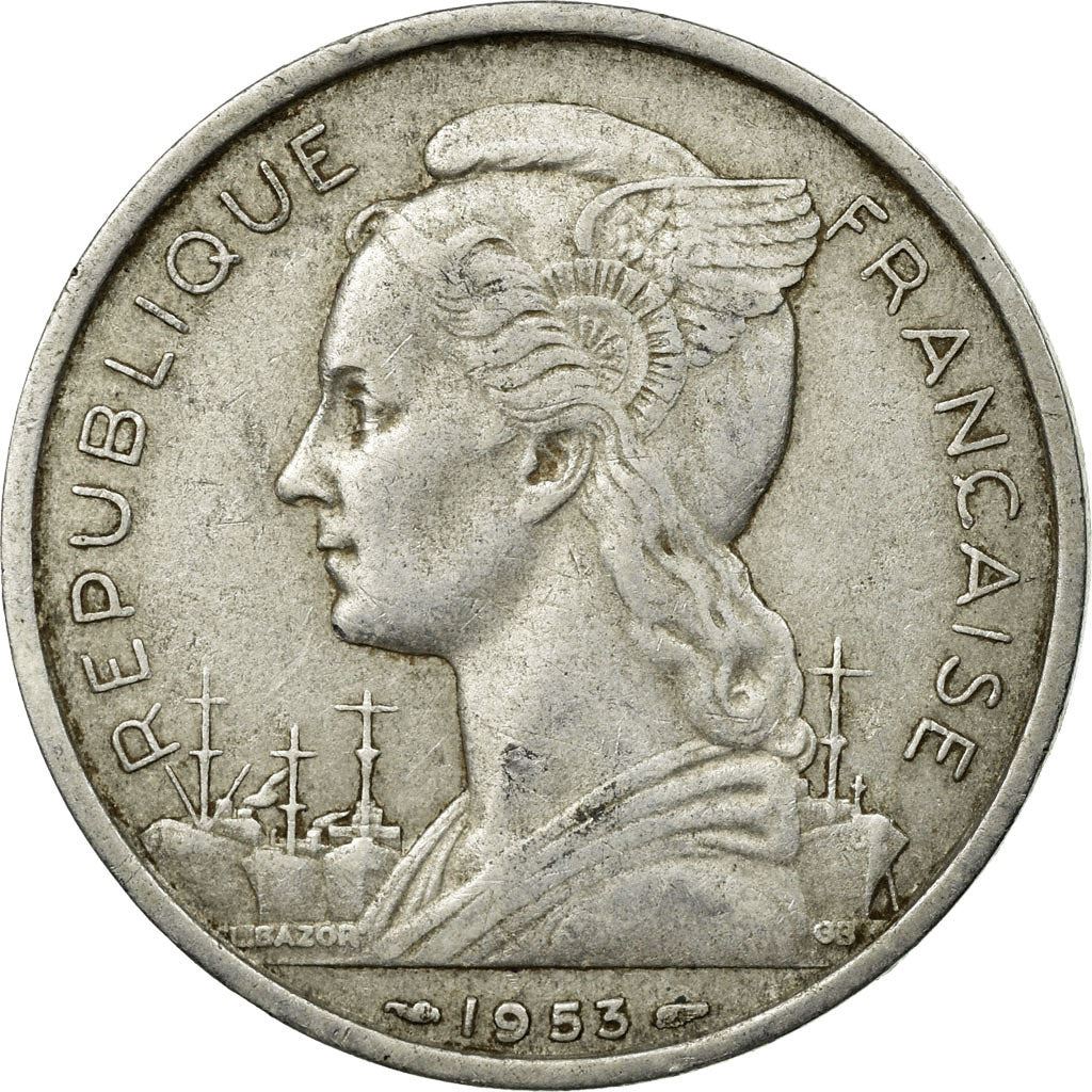 Madagascar | 5 Francs Coin | Marianne | Zebu | Km:5 | 1953