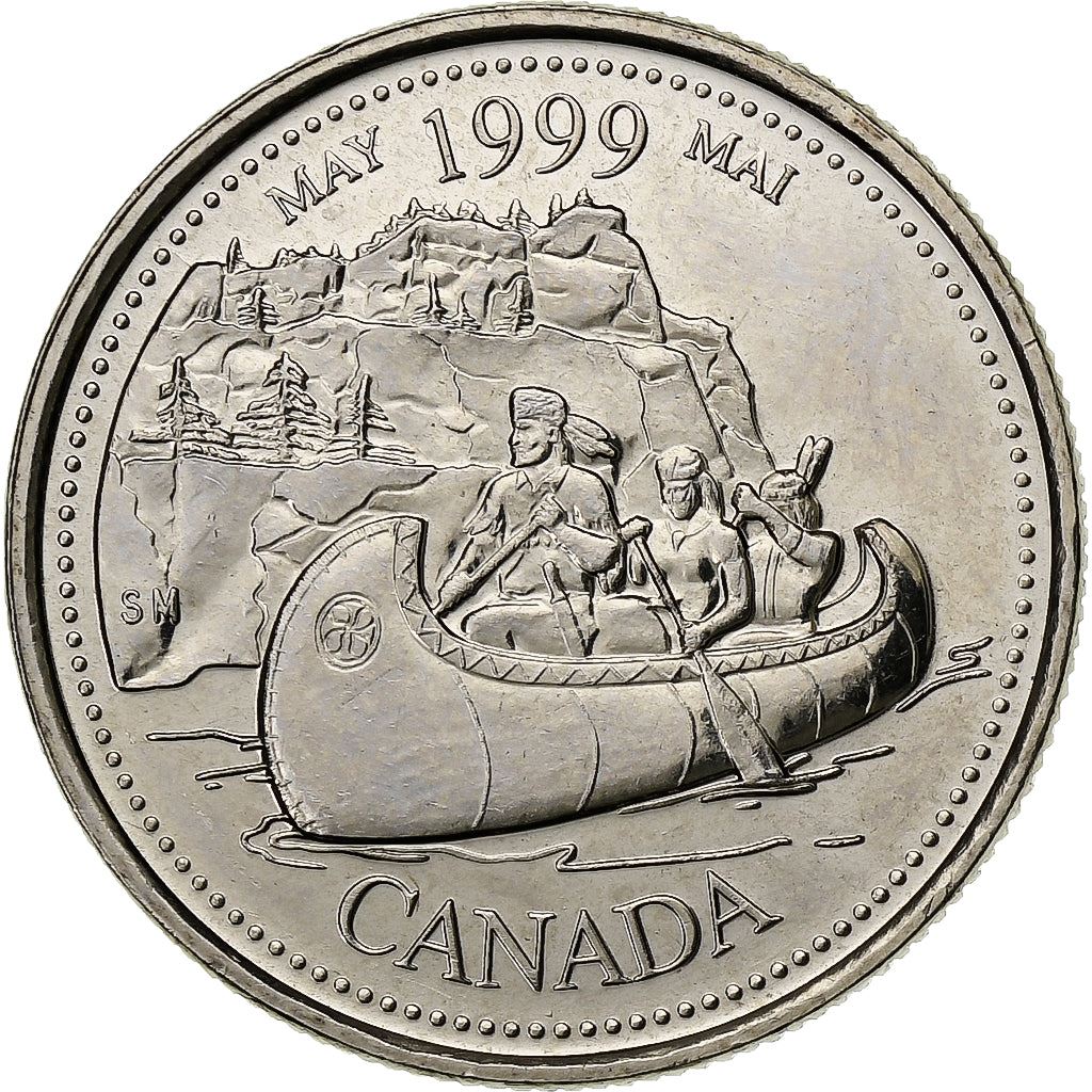 Canada | 25 Cents Coin | Les Voyageurs | Nickel | KM:346 | 1999