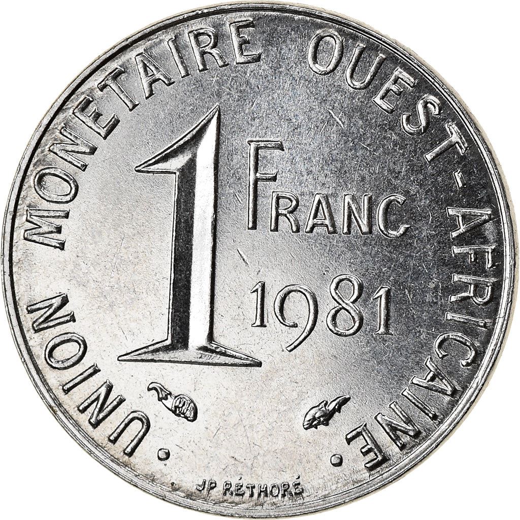 Western African States | 1 Franc Cfa Coin | Emblem of Central Bank | Km:8 | 1976 - 2011