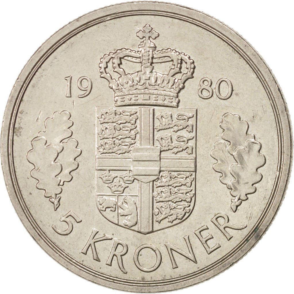 Denmark | 5 Kroner Coin | Margrethe II | Km:863 | 1973 - 1988