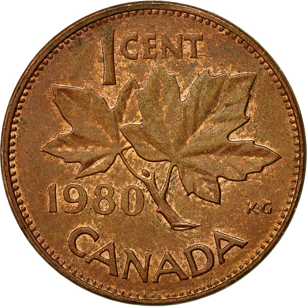 Canada | 1 Cent Coin | Bronze | 2nd portrait | KM:127 | 1980-1981