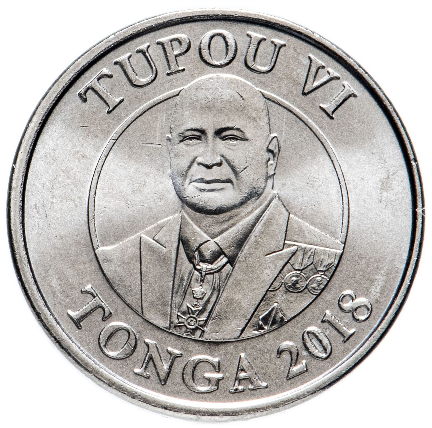Tonga | Moneta da 5 Seniti | Re Tupou VI | Fiore Heilala | KM:237 | 2018