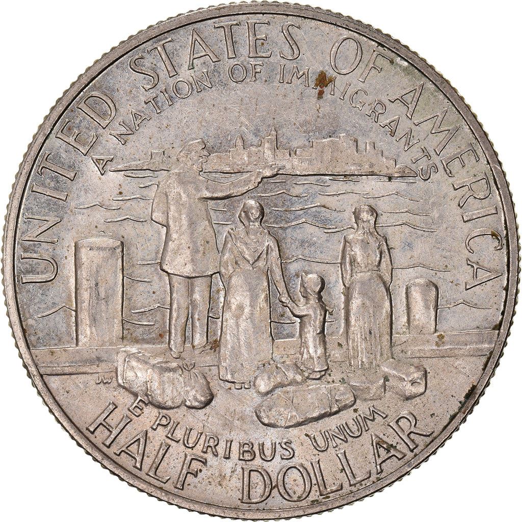 United States | 1/2 Dollar Coin | Statue of Liberty | New Yor Harbor | Wharf Pier | KM212 | 1986
