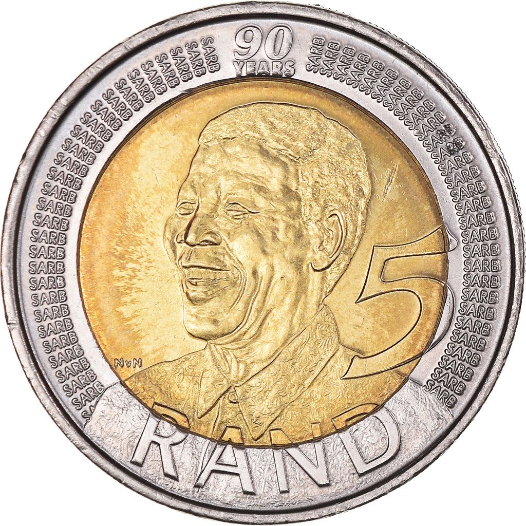 South Africa 5 Rand Coin | Nelson Mandela 90th Birthday | KM439 | 2008