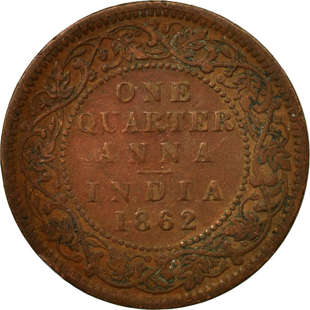 India - British | 1/4 Anna Coin | Queen Victoria | Km:467 | 1862 - 1876