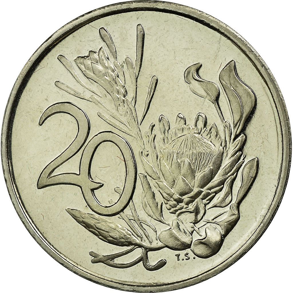 South Africa | 20 Cents Coin | Balthazar J. Vorster | KM113 | 1982