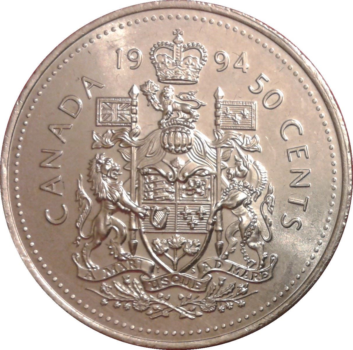 Canada 50 Cents Coin | Queen Elizabeth II | KM185 | 1990 - 1996