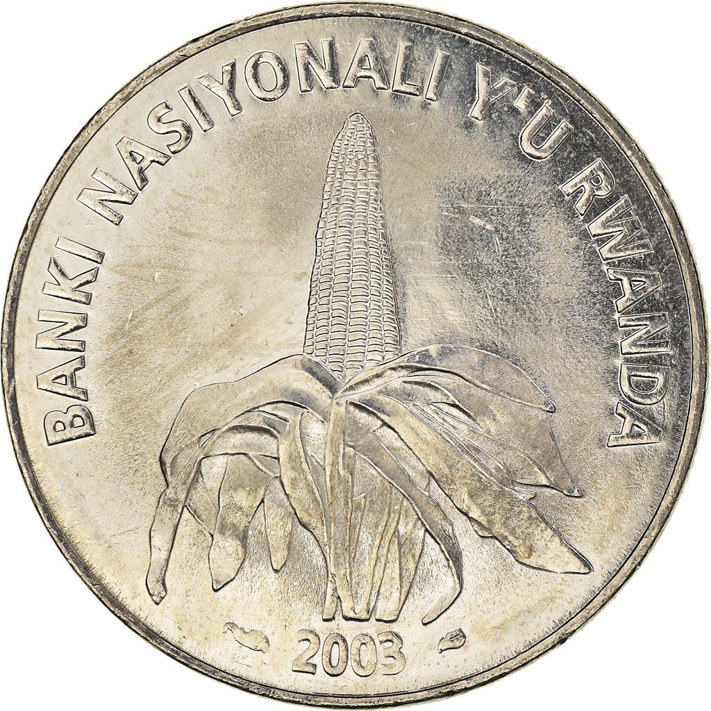 Rwanda | 50 Amafaranga Coin | Maize | Km:26 | 2003