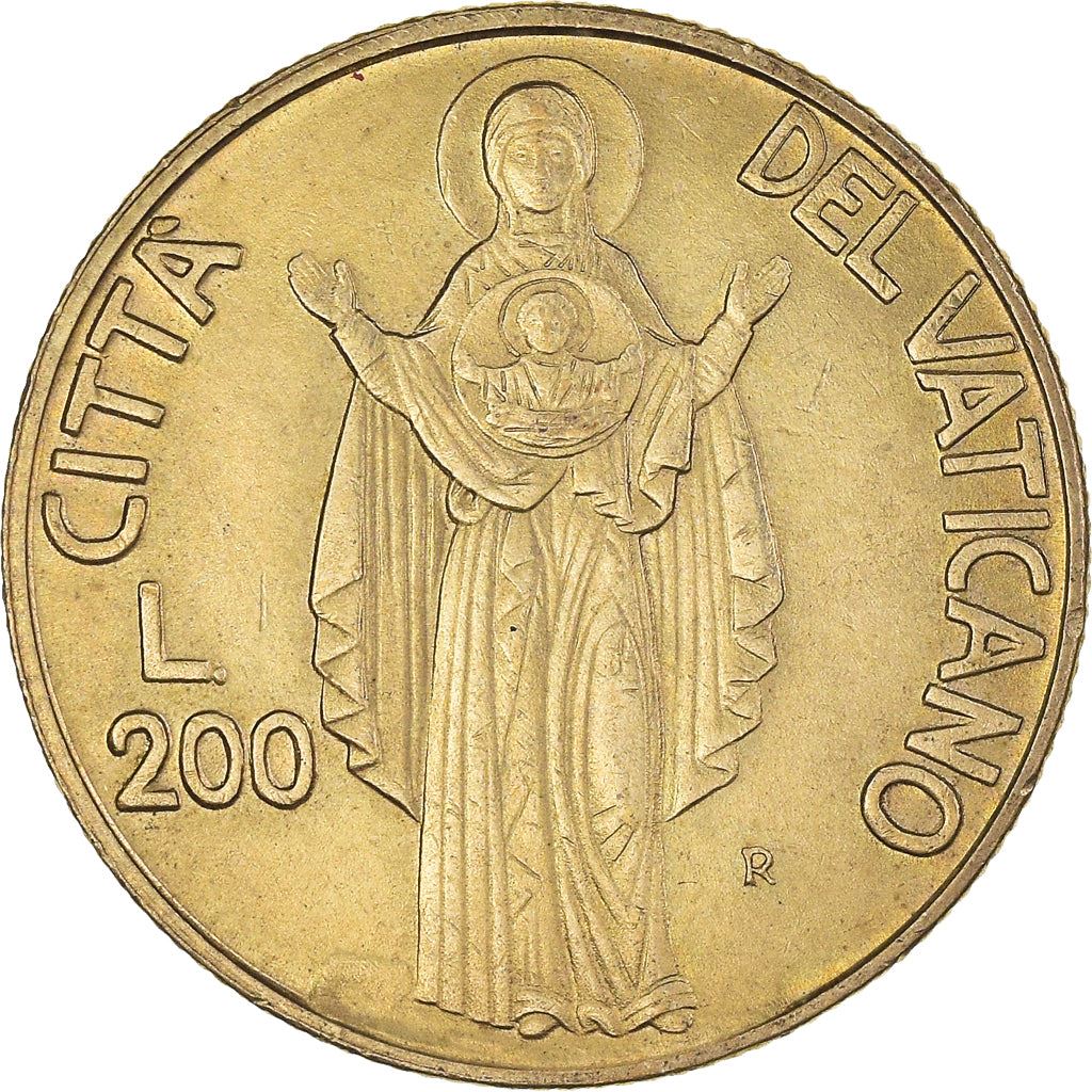 Vatikanstaten | 200 Lire-mønt | Johannes Paul II | Km:224 | 1990