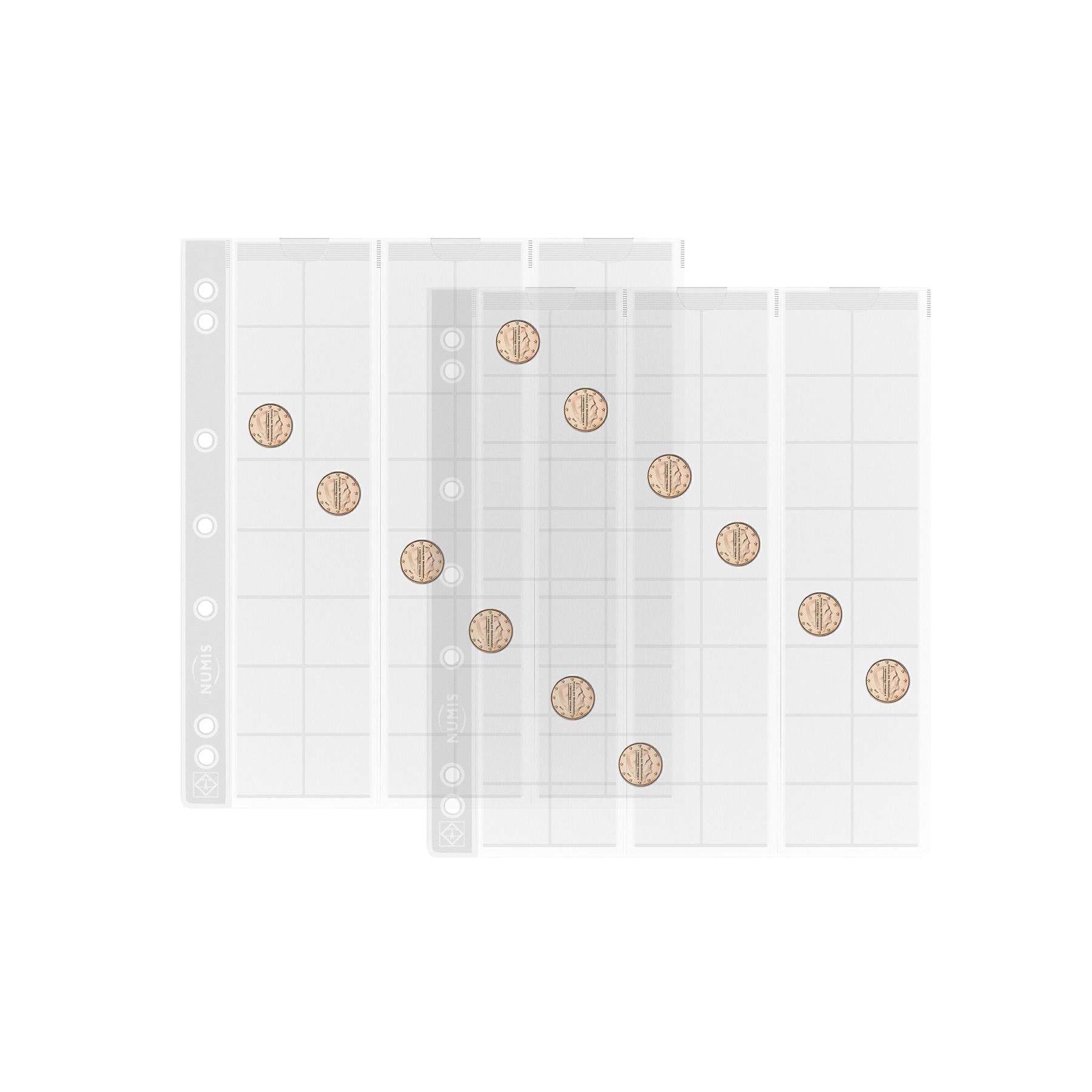NUMIS Coin Sheets for Coin Albums | Packs of 5 | Different Pocket Configurations