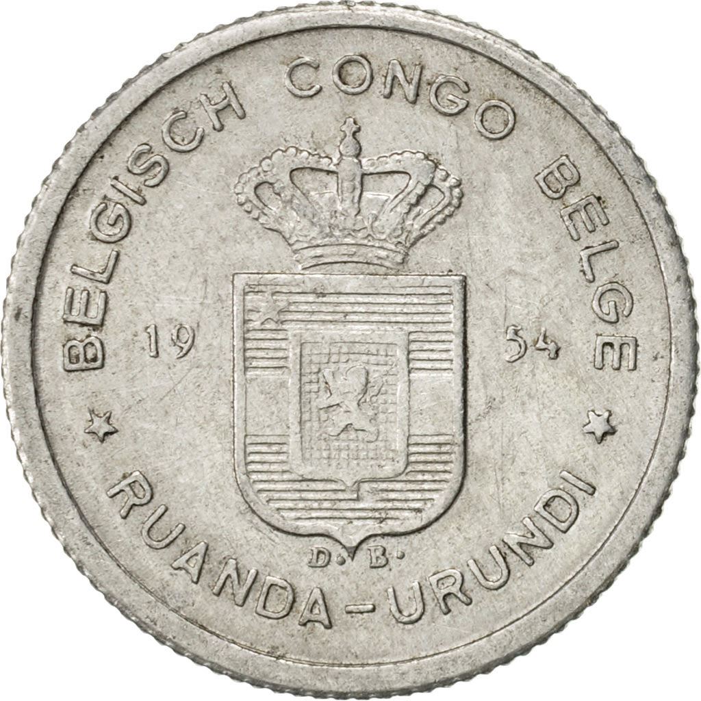 Belgian Congo | 50 Centimes Coin | Oil palm tree | Km:2 | 1954 - 1955