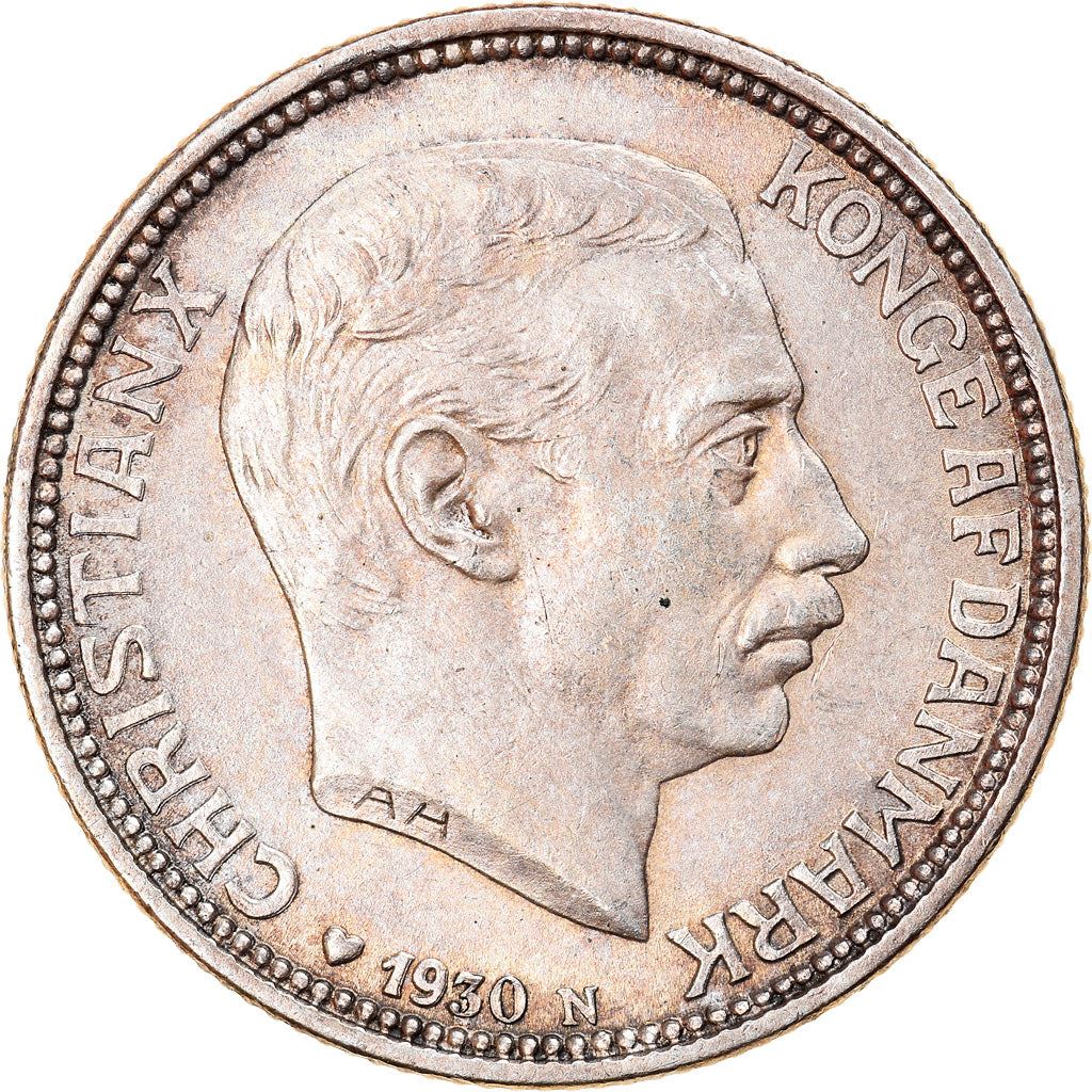 Denmark | 2 Kroner Coin | Silver | King Christian X's 60th birthday | KM:829 | 1930