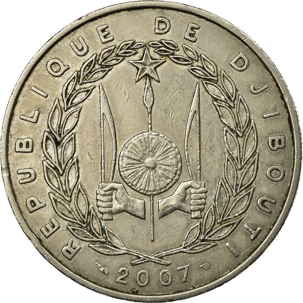 Djibouti | 100 Francs Coin | Knife | Spear | Shield | Dromedary Camels | Km:26 | 1977 - 2017