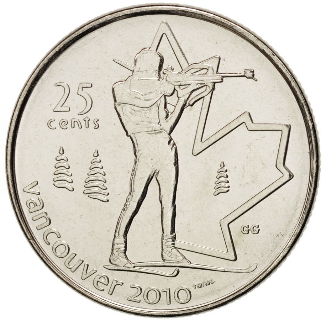 Canada | 25 Cents Coin | Nickel plated steel | Biathlon | KM:685 | 2007