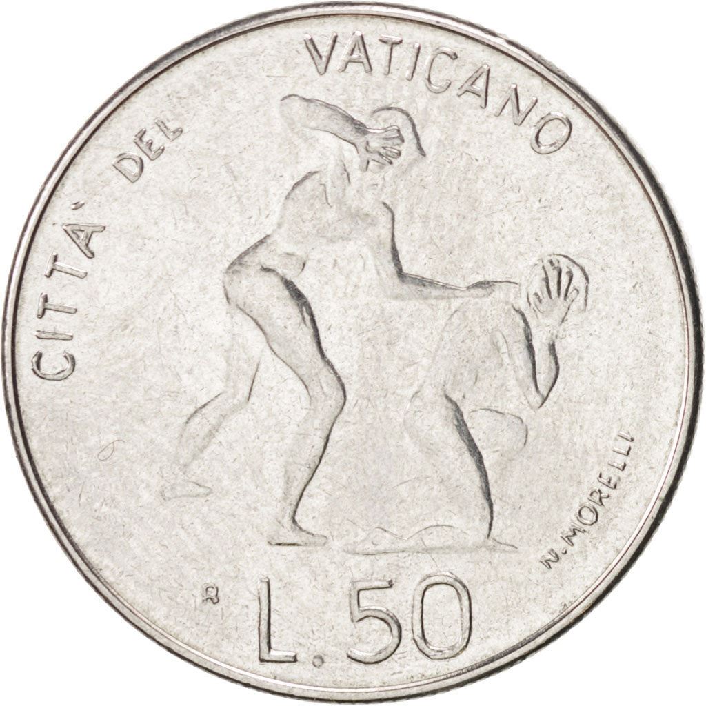 Vatican City | 50 Lire Coin | Adam and Eve | Acmonital | KM:172 | 1983