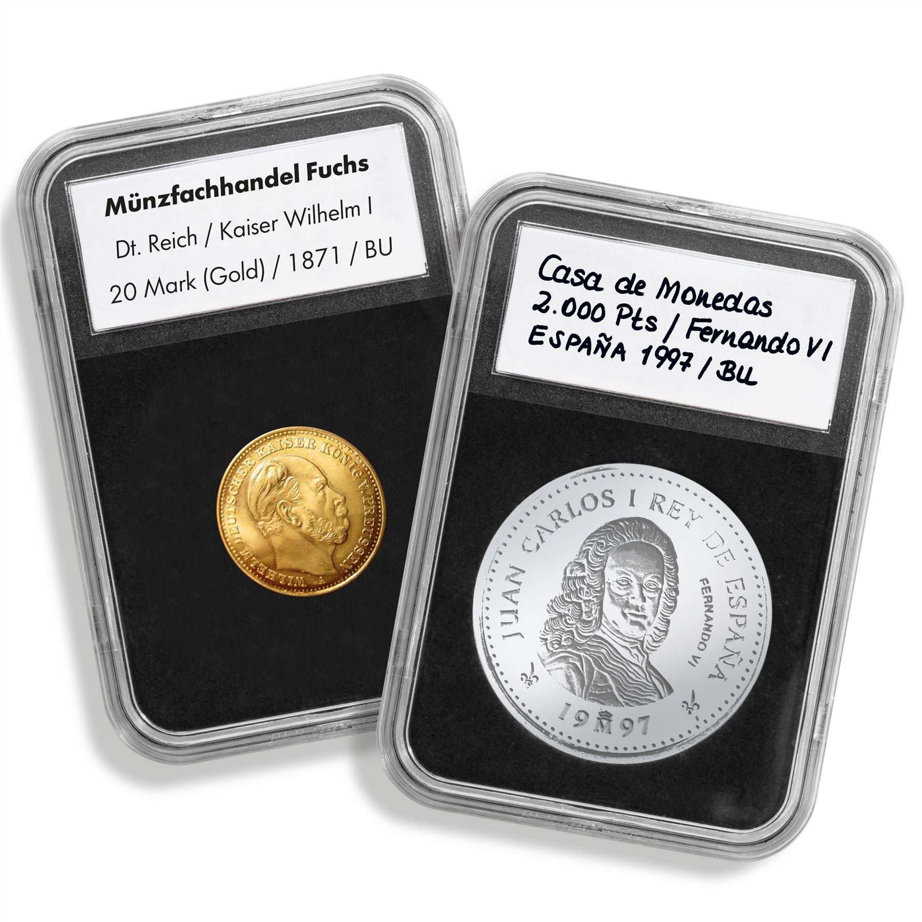 QUICKSLAB Rectangular Capsules | 59x85x10mm Openable Coin Capsules | 14-41mm Ø Coins | Up to 4.5mm Thickness | Packs of 5