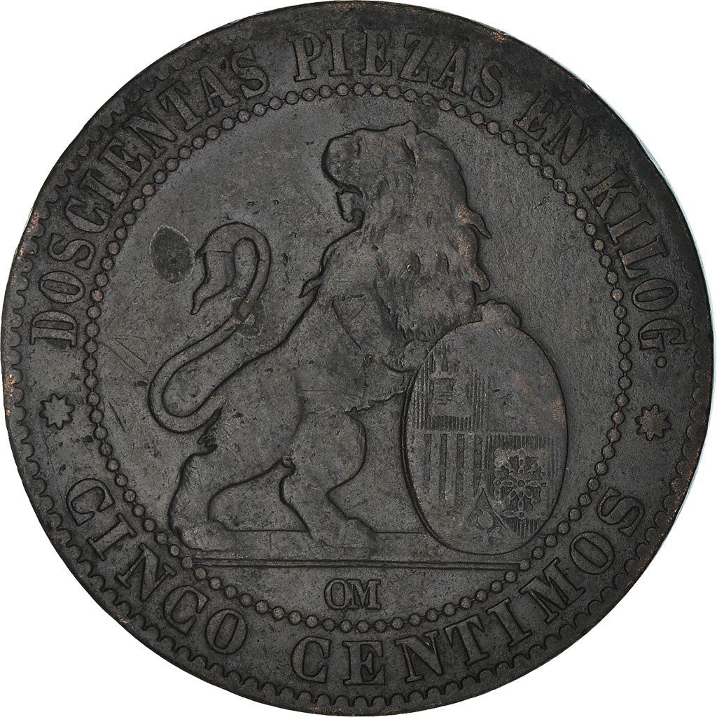 Spain 5 Centimos Coin | Provisional Government | KM662 | 1870