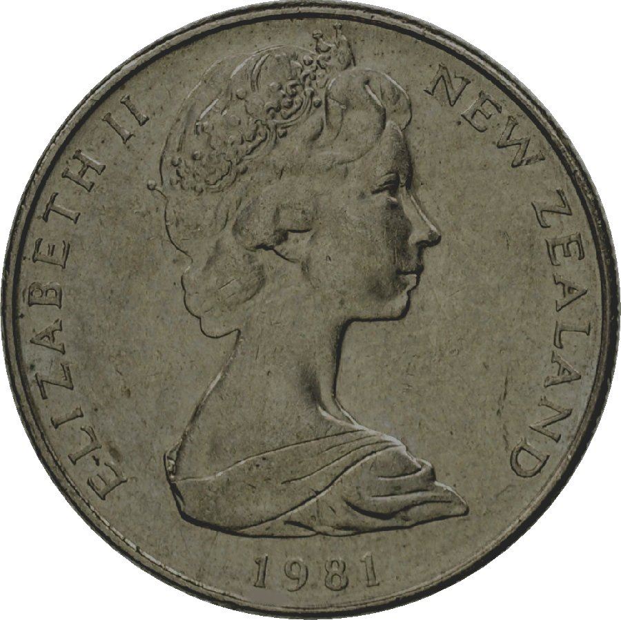 New Zealand Coin New Zealander 5 Cents Coin | Queen Elizabeth II | Bluenose Ship | KM64 | 1981
