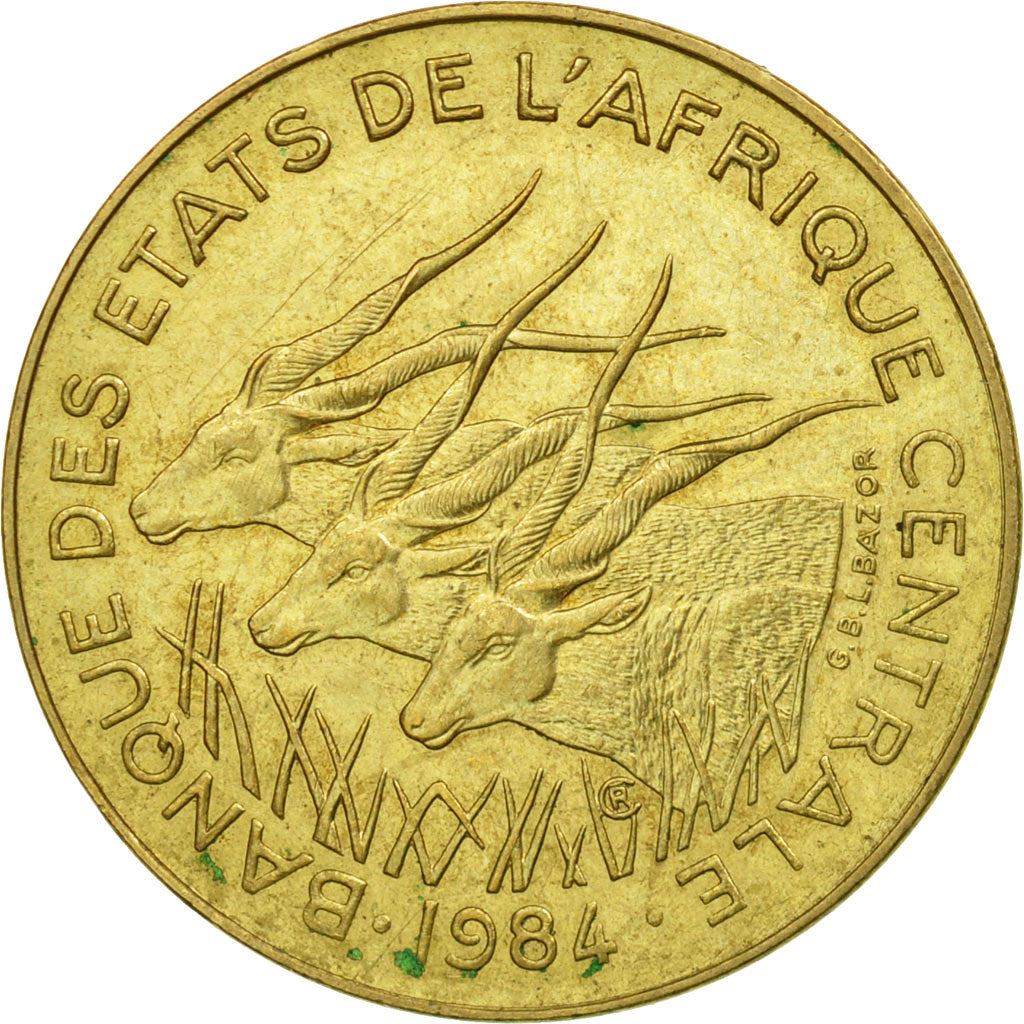 Central African States | 10 Francs Cfa Coin | Antelope | Crops | Km:9 | 1974 - 2003