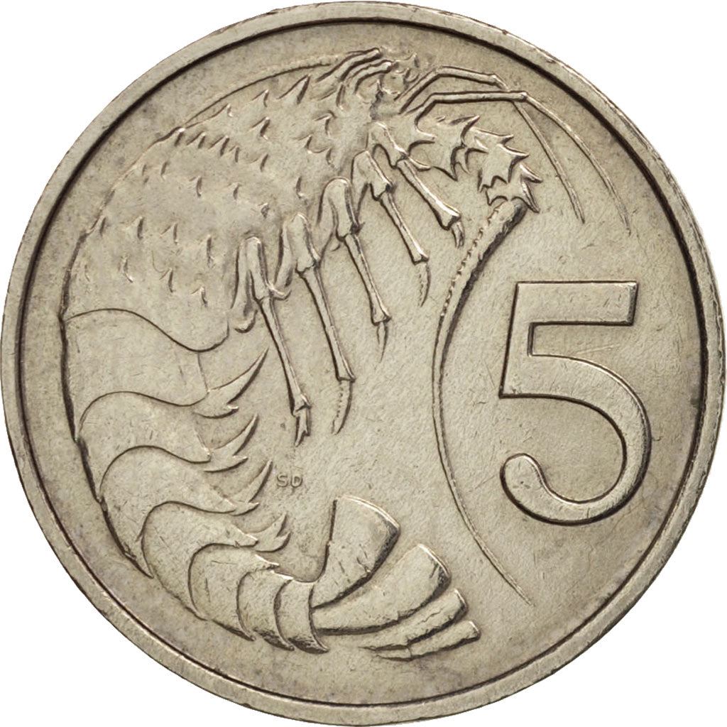 Cayman Islands | 5 Cents Coin | Crayfish | KM:2 | 1972 - 1986